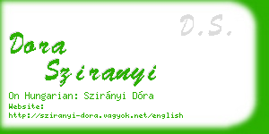dora sziranyi business card